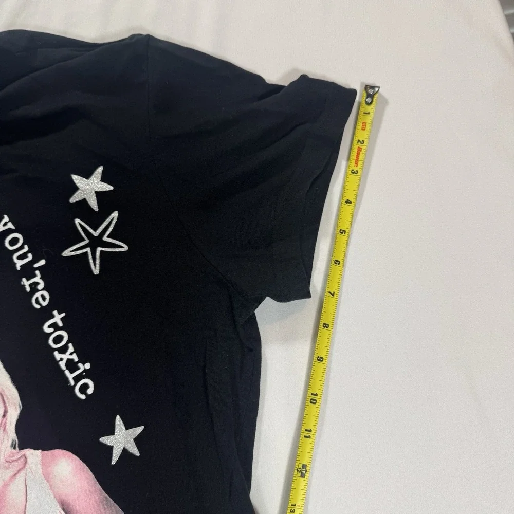 NEW Britney Spears Toxic Black Graphic Quote T-Shirt Original, Size L RN 86947